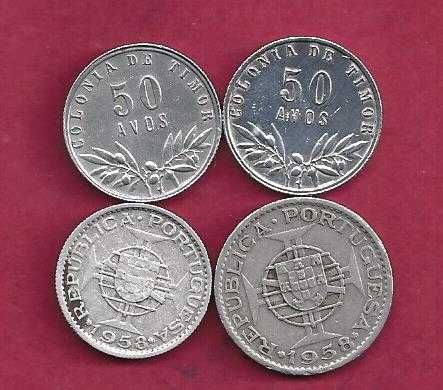 EX-COLONIAS    TIMOR  4  Moedas  Prata e Alpaca