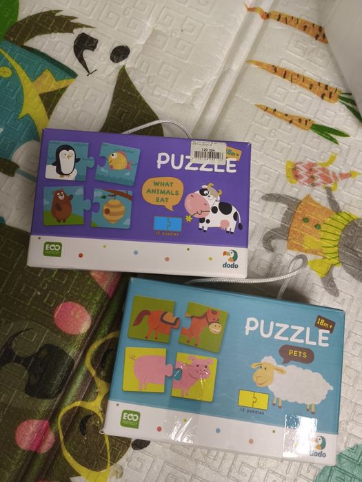 Пазли половинки, деревяні пазли,  мама і малюк, сортер, пазли вкладки