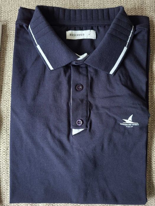 Polo regular z lamówką Reserved M granatowy