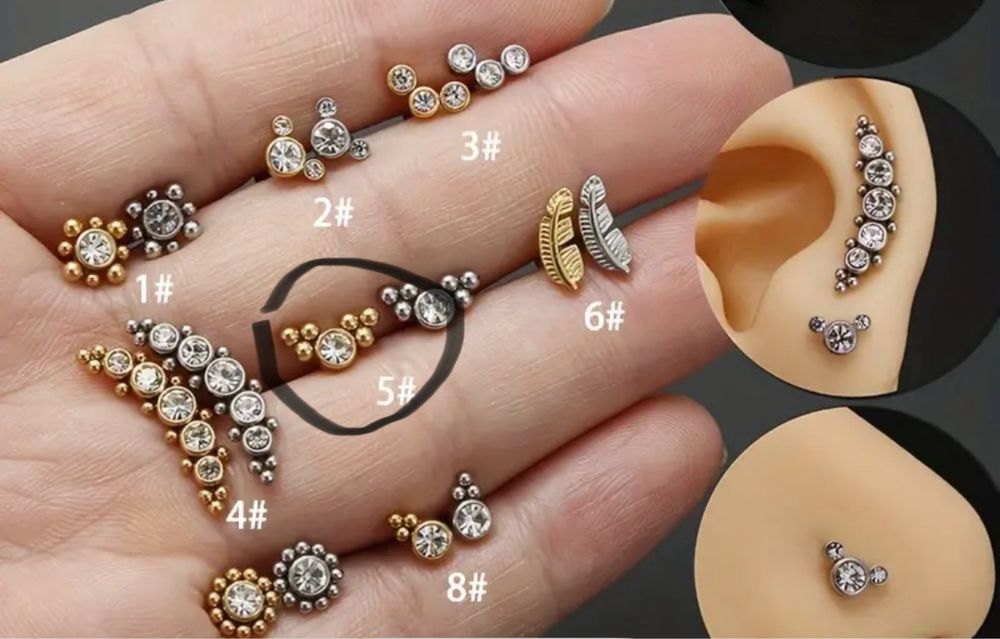 Сережка - лабрет в хрящ