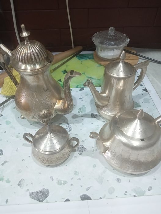 Zestaw do herbaty posrebrzane