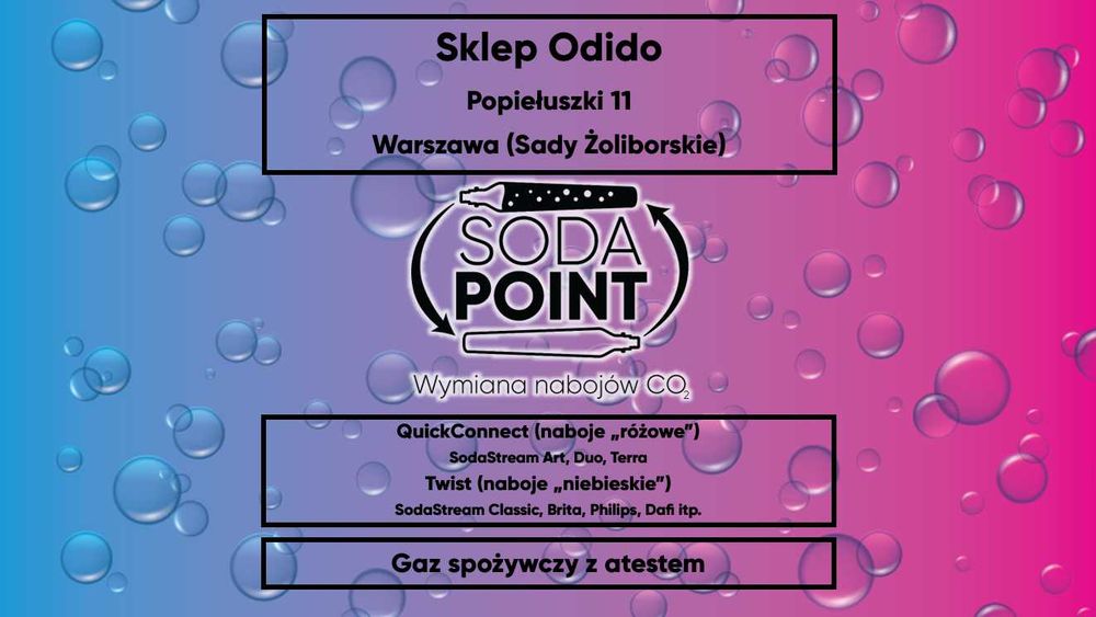 Sodastream W-wa (Sady Żoliborskie), Popiełuszki 11 Wymiana nabojów CO2