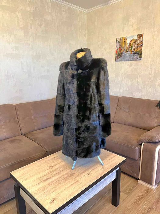 Шуба норкова чорна трансформер р. 44-46