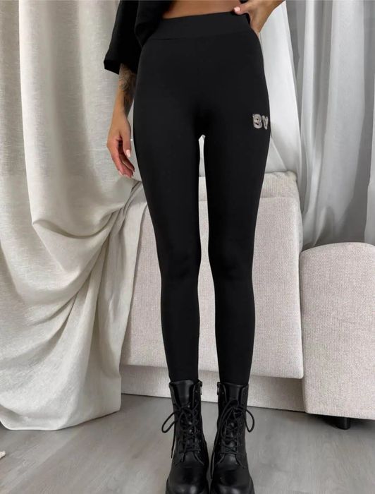 Legginsy damskie wiskozowe WOW czarne By Me rozmiar M
