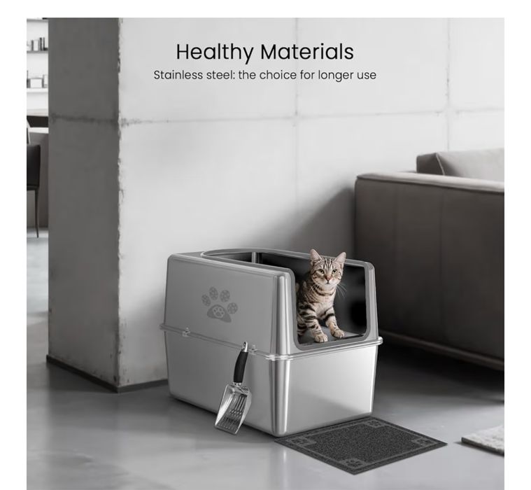 Kuweta dla kota ze stali nierdzewnej XL