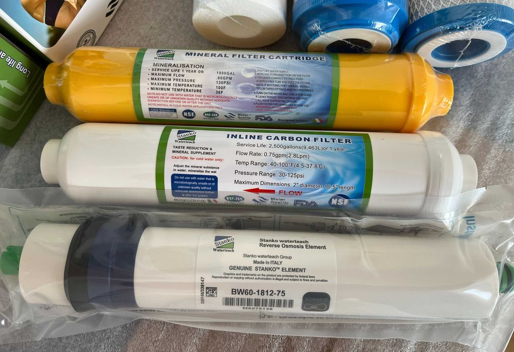 Італійські картриджі з мембраною75 і мінералізатором зворотний осмос