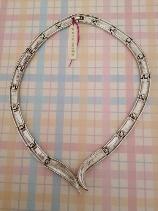 Gargantilha em bilaminado de prata e zircónias Pierre Cardin