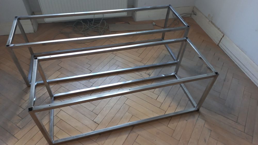 Stelaż stolika stalowy nierdzewny - loft, industrial