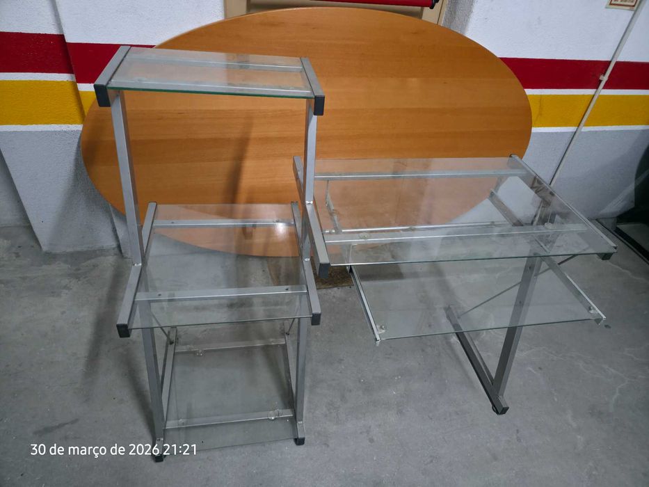 Secretária Computador em Vidro