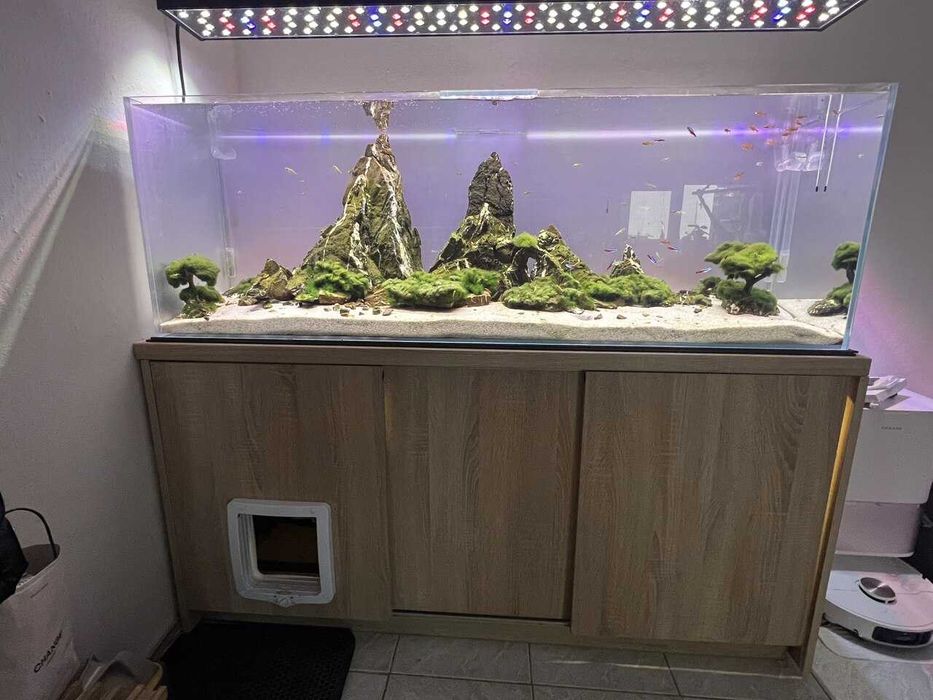 Akwarium OptiWhite 333L. Szafka, stelaż, co2, full zestaw