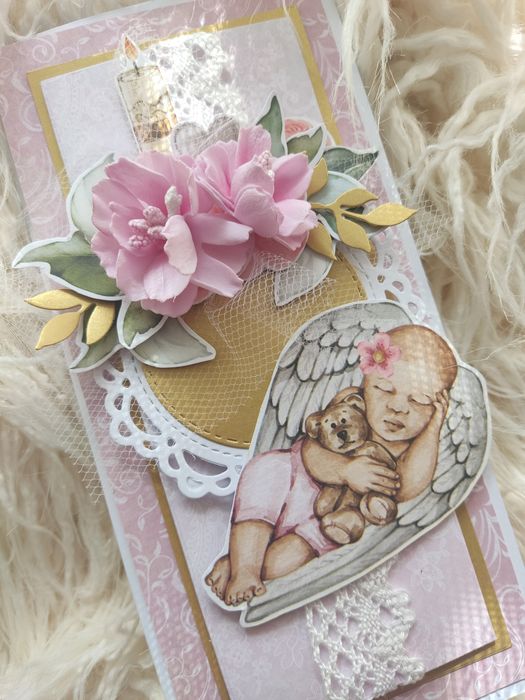 Kartka dla dziewczynki z okazji chrztu