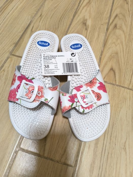 Nowe Klapki Medyczne Scholl New Massage r. 38 – Kwiaty (z metką)