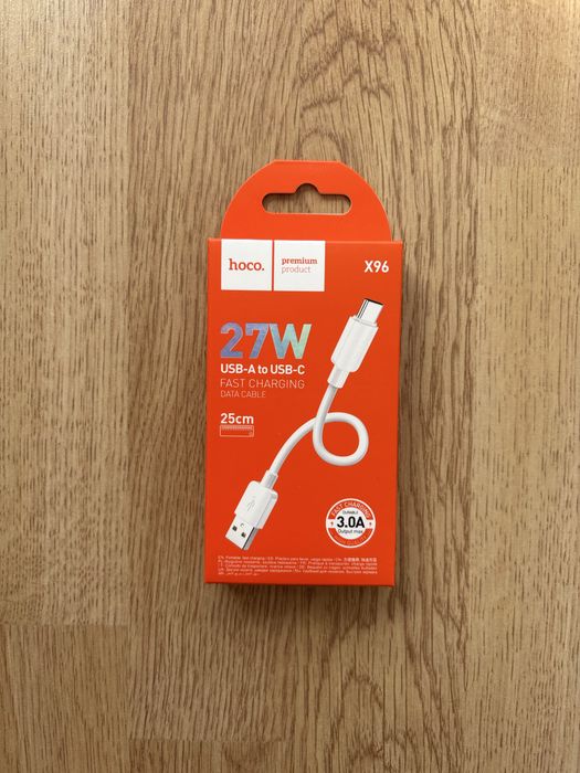 Провод hoco X96 USB type-C 25 см 27 Вт Быстрая зарядка шнур кубель
