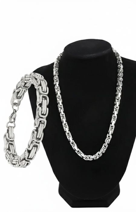 Łancuszek i bransoletka że stali chirurgicznej