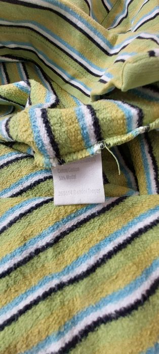 Bluza dresowa zielona w paski vintage S M kitaro bawełna