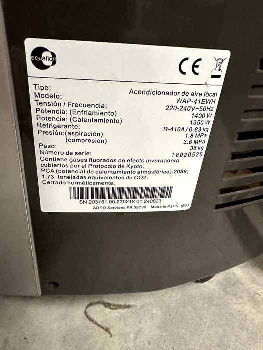 Ar Condicionado Portátil Equation