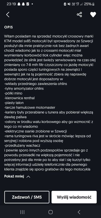 Ktm sx85 2016 do roboty