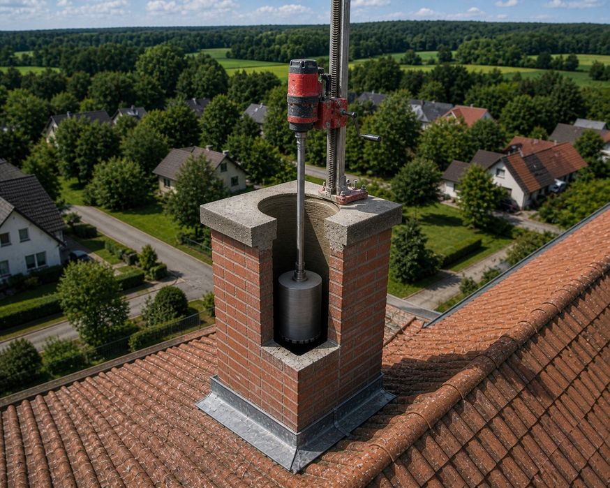 Frezowanie komina od góry – rozwiercanie kominów metodą diamentową