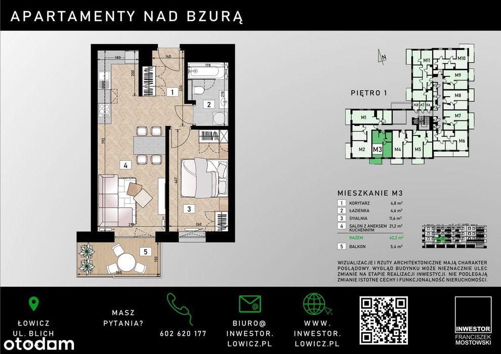 Nowe Mieszkania Łowicz | Apartamenty nad Bzurą | 38-78 m² | Winda