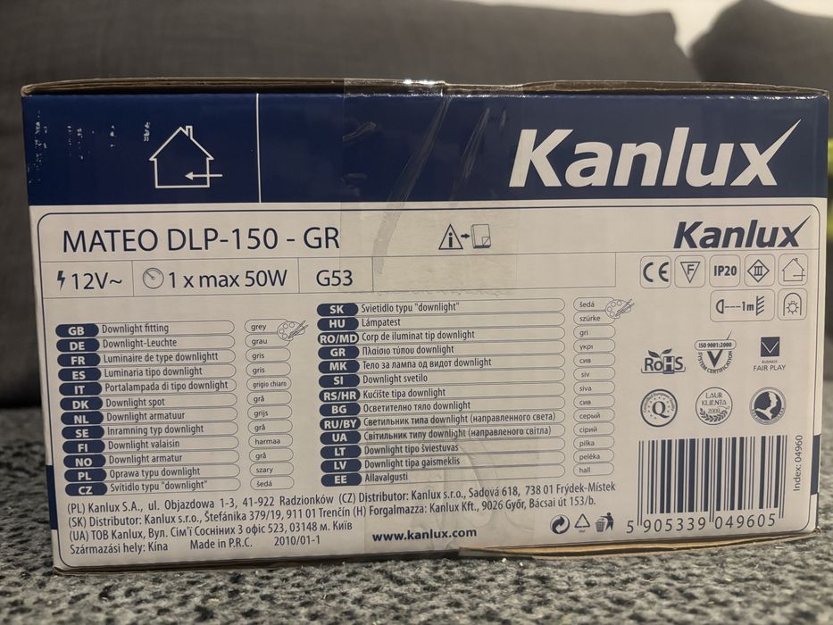 Lampa Kanlux Mateo DLP-150 szara