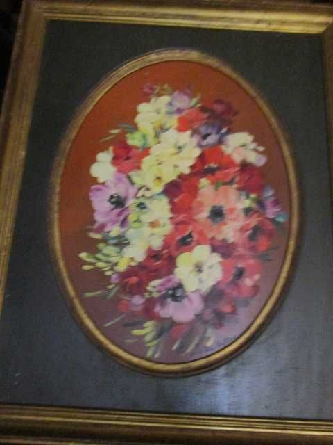 Pintura quadro a óleo flores lucilia monteiro?