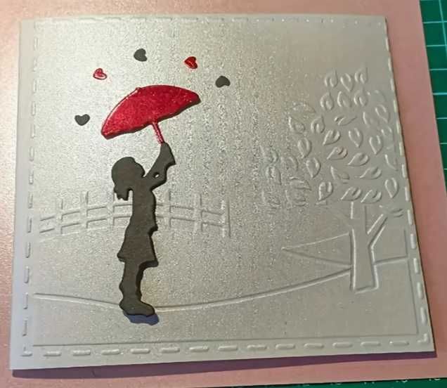 Cortante Menina com Guarda-Chuva