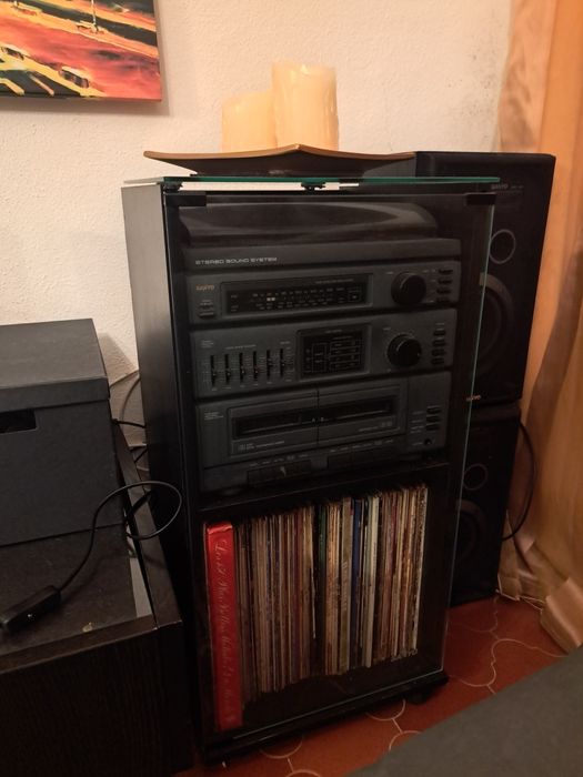 Móvel + Aparelhagem Stereo Sound System Sanyo