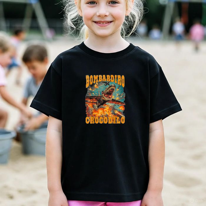 Koszulka dziecięca czarna – Italian Brainrot – Brainrot prezent 104