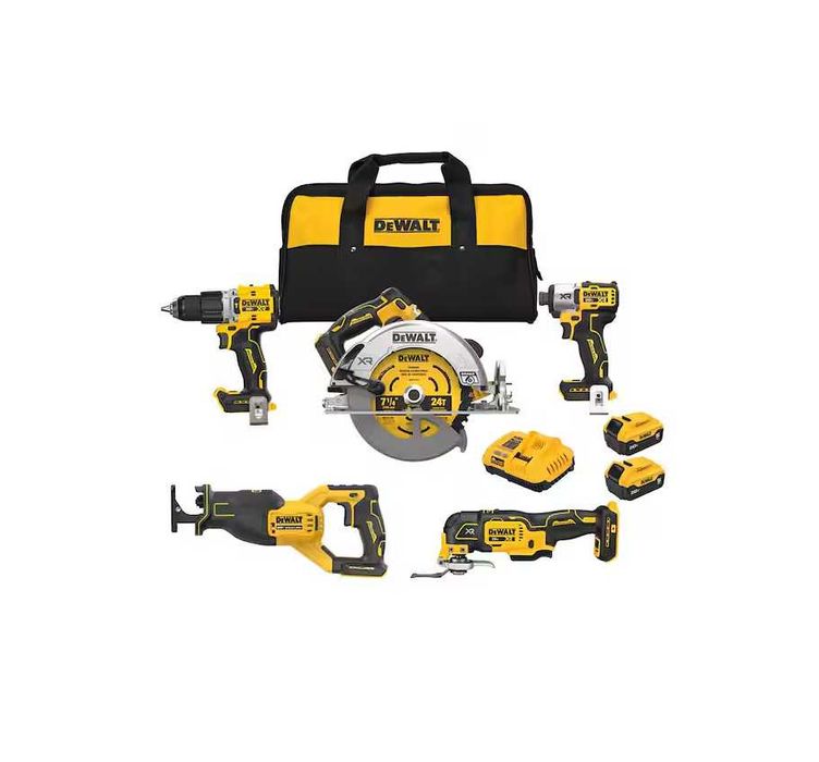DEWALT DCK510P2 zestaw 5 elektronarzędzi bezszczotkowych XR 18V / 20V MAX 2 x 5,0Ah