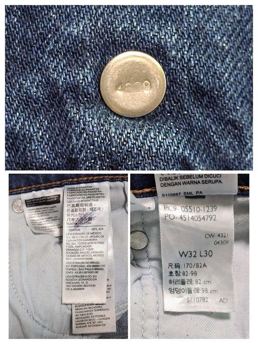 Levi's 510 Skinny W32 L30 (Blank Red Tab) Оригінальні джинси сині