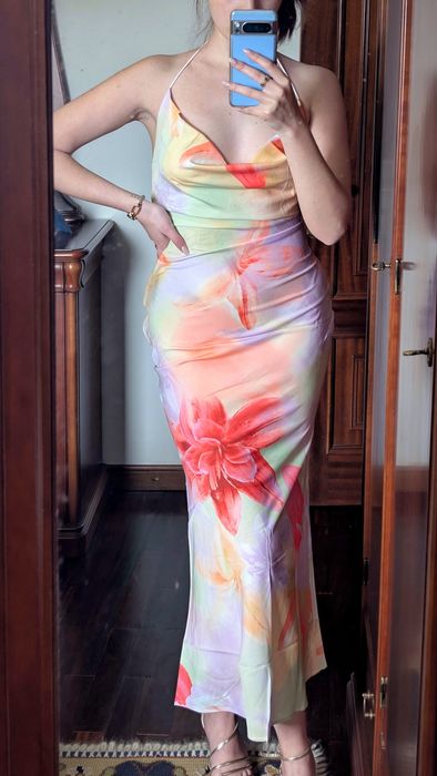 Vestido Sereia Estampado - Tamanho S