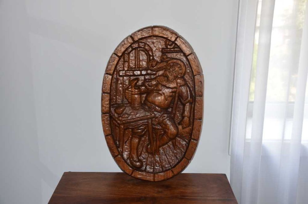 Quadro Taberna- Peça esculpida em madeira