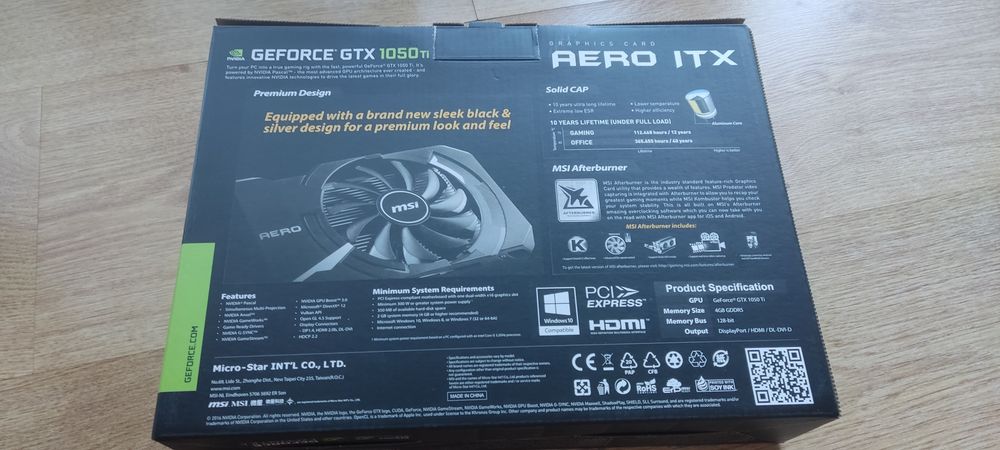 MSI GeForce 1050 Ti Graphics Card64740590440322121