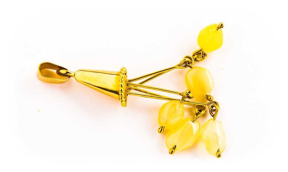 Artystyczna Złota Zawieszka - 14K - 2,43g - OPALE - Kraków