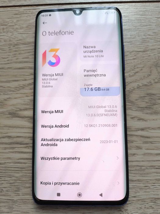 Xiaomi Mi Note 10 Lite 6/64GB Nebula Purple | Igła | Zadbany | Komplet