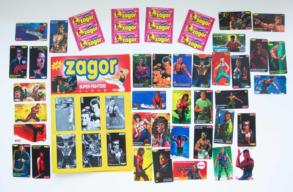Наклейки commando van damme mortal kombat zagor bifa жвачки 90х