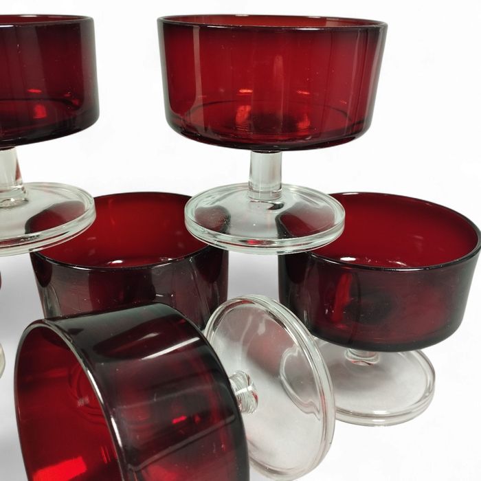 Luminarc Cavalier Ruby Red – 6 pucharków vintage