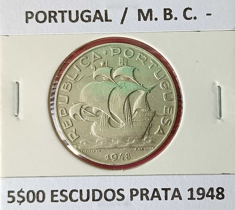 3 Moedas  5 Escudos Prata da 2ª República Portuguesa ( Emissão Anual)