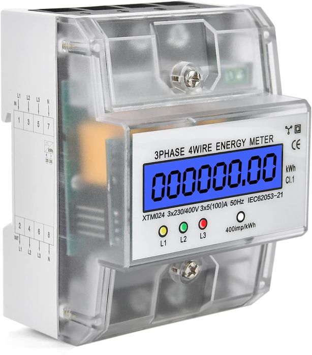 Licznik energii elektrycznej 3-fazowy 4-przewodowy 230/400 V 5–100A