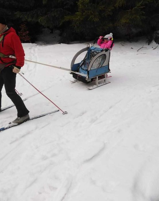 Przyczepka z nartami (samoróbka) używana