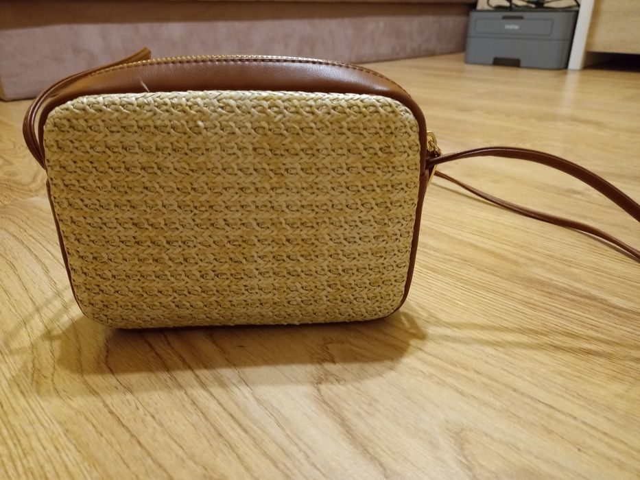 Mała na ramię słomkowa ecru brązowa hm nowa