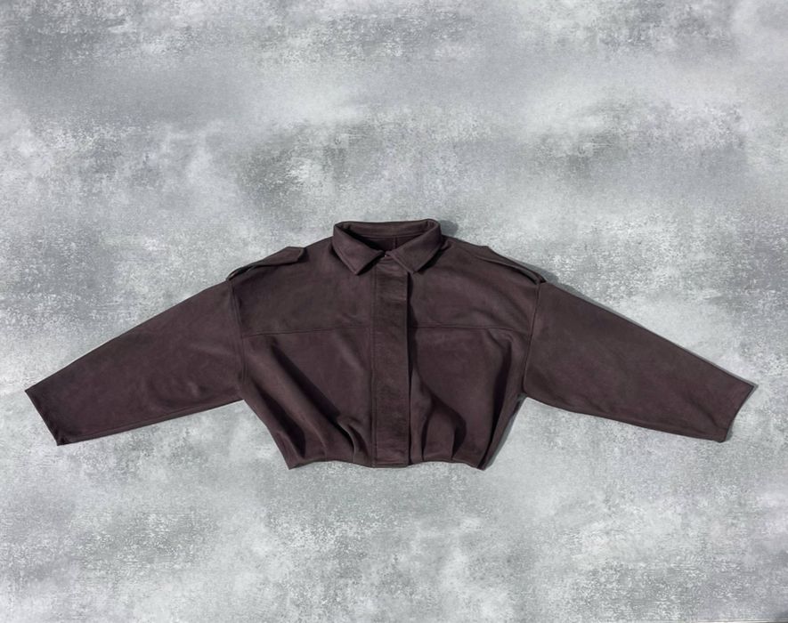 Темний шоколад! Жіночий бомбер у стилі зaра, замш.  Куртка-бомбер