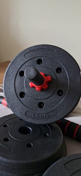 Kit treino em casa: halteres ajustáveis + barra ligação + bandas