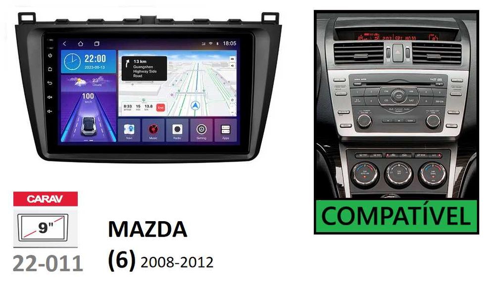 (NOVO) Rádio 2DIN • MAZDA 6 (2002 a 2012) • Android GPS [4+64GB]