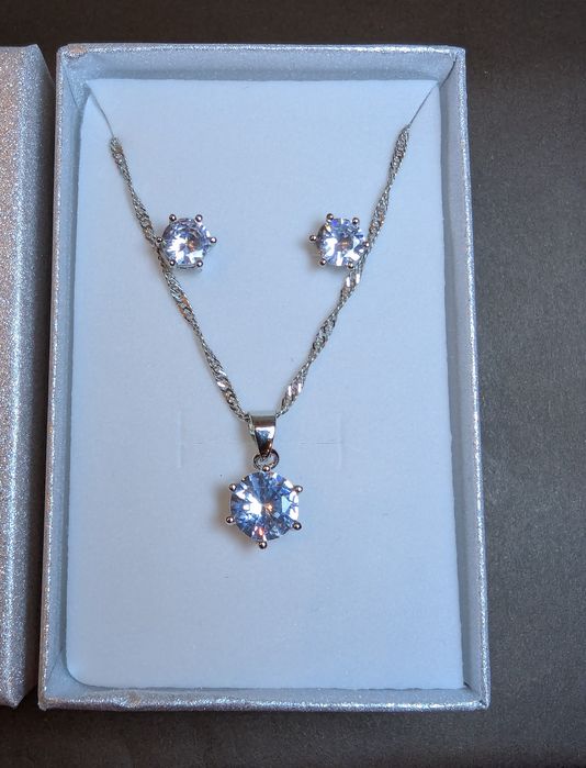 Набір срібло 925s ланцюжок сережки срібний серебро цепочка серьги