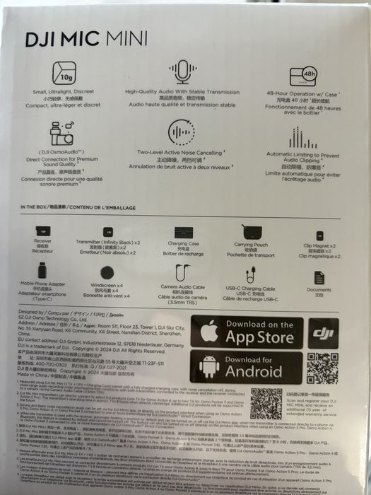 Бездротовий петличний мікрофон Dji Mic Mini 2TX+1RX+ charging case
