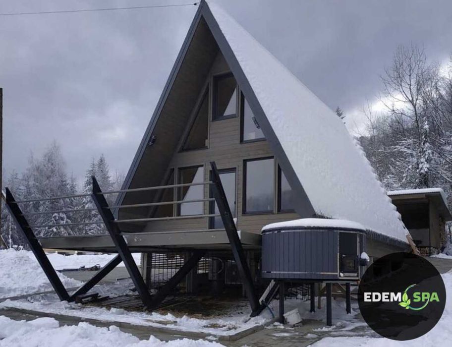 Гарячий спа-комплекс.Чан на дровах.Купіль с джакузи.Фурако