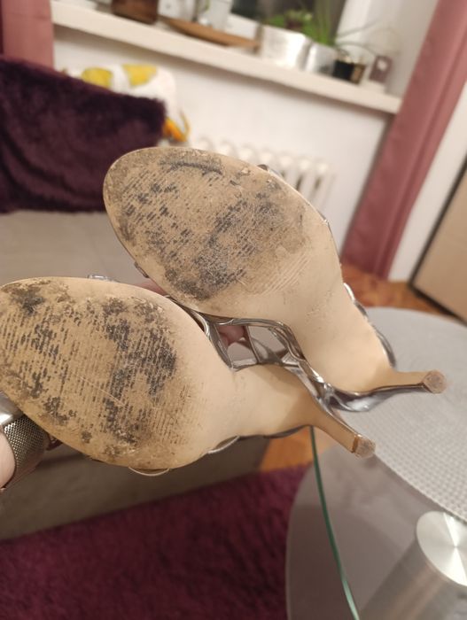 Piękne srebrne szpilki sylwester wesele 38/5