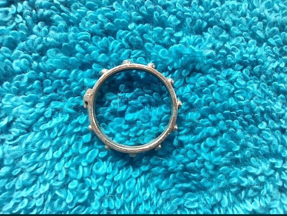 różaniec - obrączka 17 mm - metal wąska 3 mm szer.