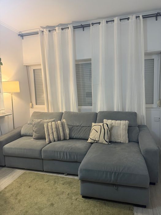 Sofá chaise longe e sofá cama